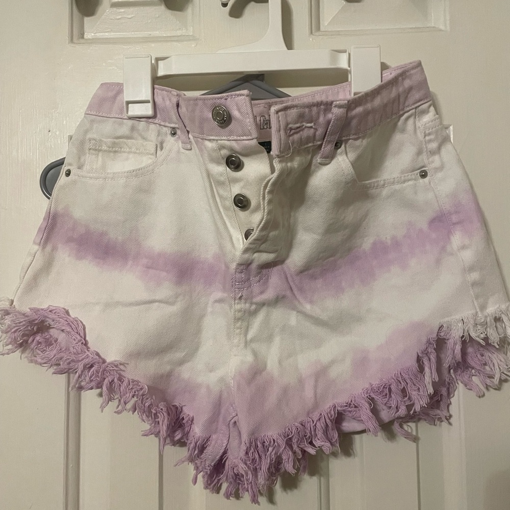 Wild Fable, lavender and white denim short. Size 2.